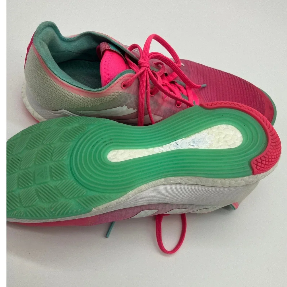 Adidas Crazyflight Volleyball Shoes Womens 9.5 Pink Teal Gradient Court Sneakers